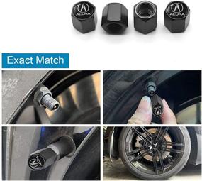 img 1 attached to 🚗 Enhance Your Acura's Style with JIEOU Tire Valve Stem Caps: Decorative Accessory for ILX, TLX, RLX, RDX, MDX, NSX - Set of 4