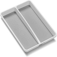 🍴 madesmart classic mini utensil tray - white, classic collection, 2-compartment kitchen organizer with bpa-free non-slip lining and rubber feet logo