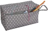 👜 efficient yarn storage bag: travel knitting organizer for yarn skeins, crochet hooks, and knitting needles (grey) logo
