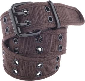 img 1 attached to 👖 Versatile Unisex Two Hole Canvas Belt: A Must-Have Addition to Men's Accessories and Belts