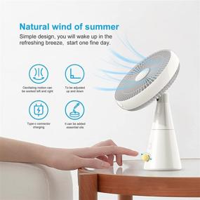 img 3 attached to SEGOAL Desk Fan 6-Inch USB Table Fans Small - Quiet & Portable Personal Oscillating Table Fan for Bedroom, Office, Home & Car Travel