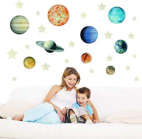 img 1 attached to 🌌 Glow in The Dark Planets Space Stars: Perfect Birthday and Christmas Gifts for Baby Boys and Girls' Bedroom Decor
