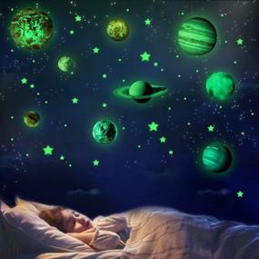 img 4 attached to 🌌 Glow in The Dark Planets Space Stars: Perfect Birthday and Christmas Gifts for Baby Boys and Girls' Bedroom Decor