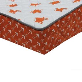 img 3 attached to Bacati - Playful Foxes Changing Pad Cover 🦊 in Vibrant Orange/Grey with Eye-Catching Orange Arrow Gussett Design