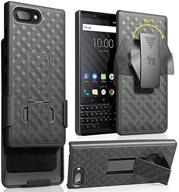 protective case for blackberry key2 with clip: nakedcellphone kickstand cover and rotating belt holster combo logo