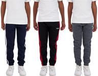 hind boys 3-pack fleece and tricot jogger sweatpants: versatile pockets for athletic & casual wear logo