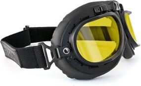 img 4 attached to 🚀 Bertoni Vintage Aviator Motorcycle Goggles - Mat Black - Anticrash Lenses AF195: Experience Classic Style and Enhanced Safety with Yellow Lens by Bertoni Italy