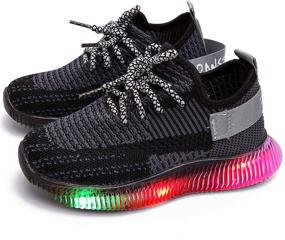 img 1 attached to 👟 Детские кроссовки Mictchz с LED-подсветкой: мягкие вязаные кроссовки для мальчиков и девочек с дышащим дизайном - идеальные первые шаги для малышей и маленьких детей.