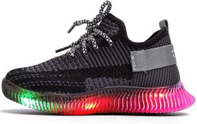 img 3 attached to 👟 Детские кроссовки Mictchz с LED-подсветкой: мягкие вязаные кроссовки для мальчиков и девочек с дышащим дизайном - идеальные первые шаги для малышей и маленьких детей.