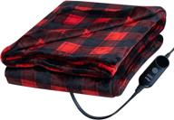 etl certified electric blanket heated throw with 6 heating levels - 60''x70'' large size for full body coverage - auto-off and stylish red black design logo