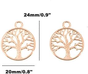 img 3 attached to 🌳 50pcs Rose Gold Sephirothic Tree Kabbalah Tree of Life Lucky Charm Pendant for DIY Crafting Key Chain Bracelet Necklace Jewelry Making Findings