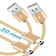 10фт 2 шт. мини-usb кабель: длинный тип кабеля a-мини для зарядного устройства mini-b для камеры gopro, canon powershot, зеркальной камеры и навигатора garmin nuvi gps логотип