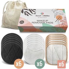 img 4 attached to 🌿 SWEET ADELINE Reusable Makeup Remover Pads: 18 Pcs + Laundry Bag + Gift Box – Organic Cotton Rounds for All Skin Types