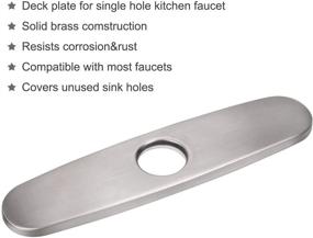 img 3 attached to COOLWEST 10-Inch Stainless Steel Deck Plate for Single Hole Kitchen Sink Faucet - Commercial Kitchen Faucet Hole Cover Escutcheon