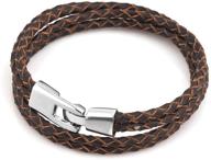 📿 braided vintage multilayer leather bracelet by cly jewelry for men and women logo