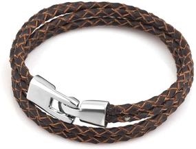 img 3 attached to 📿 Braided Vintage Multilayer Leather Bracelet by CLY Jewelry for Men and Women