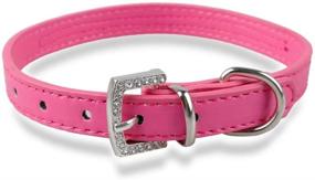 img 1 attached to Sparkling Elegance: Didog Full Crystal Rhinestones PU Leather Dog Pet Collars with Shining Diamonds & Rhinestone Buckle