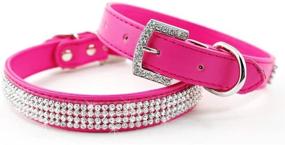 img 3 attached to Sparkling Elegance: Didog Full Crystal Rhinestones PU Leather Dog Pet Collars with Shining Diamonds & Rhinestone Buckle