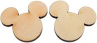 🐭 set of 10 wooden mickey mouse head cutouts - 1.5" (wide ear to ear) x 1/8" - unfinished wood embellishments for diy wedding guestbook sign and crafts logo