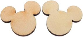 img 4 attached to 🐭 Set of 10 Wooden Mickey Mouse Head Cutouts - 1.5" (Wide Ear to Ear) X 1/8" - Unfinished Wood Embellishments for DIY Wedding Guestbook Sign and Crafts