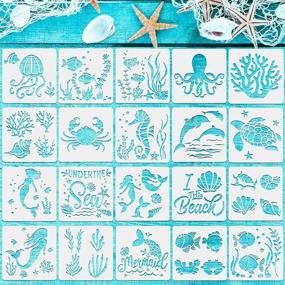 img 4 attached to 🧜 Embrace the Magic of the Ocean with 20 Mermaid Sea Creature Stencils – Perfect for DIY Crafts, Scrapbooking & Painting on Wood!