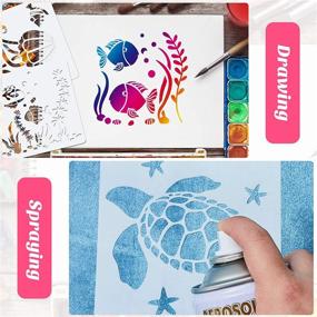 img 2 attached to 🧜 Embrace the Magic of the Ocean with 20 Mermaid Sea Creature Stencils – Perfect for DIY Crafts, Scrapbooking & Painting on Wood!