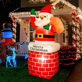 img 3 attached to 🎅 5-Foot LED-Lit Christmas Inflatable Santa Claus with Built-in Lights - Holiday/Party/Xmas Yard Decorations, Garden Ornaments