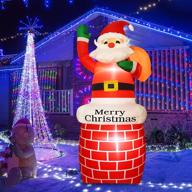 🎅 5-foot led-lit christmas inflatable santa claus with built-in lights - holiday/party/xmas yard decorations, garden ornaments logo