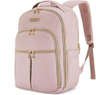 🎒 laptop backpack women's fashion backpacks - bagsmart 15.6 inches notebook bags, stylish for school, college, business, work, travel - ideal gift for women, girls (pink) logo