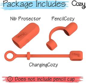 img 2 attached to 3-Piece PencilCozy Set for Apple Pencil Cap, Protective Cover & Charging Cable Adapter Holder - Prevent Damage and Works with Apple iPad Pro Pencil (Coral)