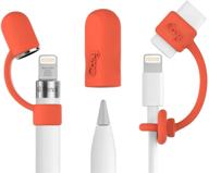 3-piece pencilcozy set for apple pencil cap, protective cover & charging cable adapter holder - prevent damage and works with apple ipad pro pencil (coral) logo