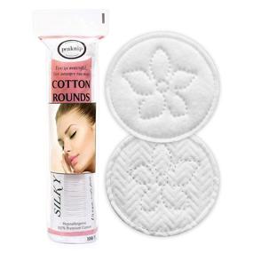 img 4 attached to 🎀 Premium 100% Cotton Rounds for Gentle Makeup Removal - Hypoallergenic, Lint-Free (100 Count)