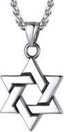 ⭐️ prosteel star of david necklace: unisex stainless steel pendant, adjustable 22-24inch, available in silver/gold/black tone, in a gift box logo