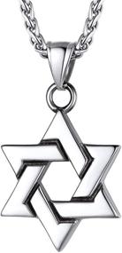 img 4 attached to ⭐️ PROSTEEL Star of David Necklace: Unisex Stainless Steel Pendant, Adjustable 22-24inch, available in Silver/Gold/Black Tone, in a Gift Box