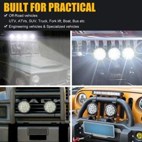 img 2 attached to Spot Round Offroad LED Lights | 4.5-inch LED Offroad Pod Lights Bar for Truck Tractor | Roof Lights Bumper Auxiliary Lamp | 42W 12V 24V