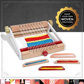 img 1 attached to 🎨 FAO Schwarz Children's 8-Piece Arts and Crafts Weaving Loom Set: Design Unique Weaves and Fabric Projects with Colorful String; Bundle Includes Loom Frame, 4 Colorful String Packs, 3 Wooden Shuttles, for Ages 4+