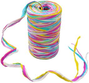 img 2 attached to 🎁 Tenn Well Colored Raffia Ribbon: Versatile 328 Ft Matte Paper Craft Ribbon for Gift Wrapping, Party Decor & Crafts