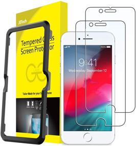 img 4 attached to JETech Защитное стекло для iPhone SE 2020, iPhone 8/7, iPhone 6s/6 - Набор из 2 штук с инструментом для легкой установки - 4,7 дюйма.