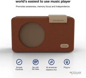 img 3 attached to SMPL Retro Wooden Music Player with One-Touch Controls, High-Quality Sound, Audiobooks, MP3 Playback, Durable Enclosure, 4GB USB Preloaded with 40 Nostalgic Hits, and Live Technical Support (Brown)