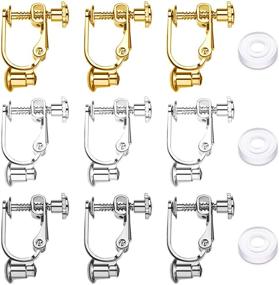 img 4 attached to 18 Clip-on Earring Converter Components for Non-Pierced Ears - 3 Colors with Post and Comfortable Pads