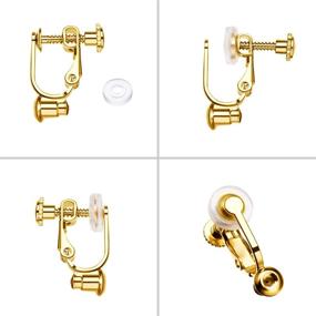 img 2 attached to 18 Clip-on Earring Converter Components for Non-Pierced Ears - 3 Colors with Post and Comfortable Pads