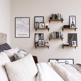 img 3 attached to 🔳 Stylish Wood Wall Shelves: Wallniture Arras Floating Shelf Set of 6 for Bedroom Décor