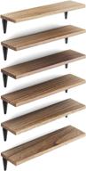 🔳 stylish wood wall shelves: wallniture arras floating shelf set of 6 for bedroom décor logo