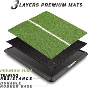 img 2 attached to CHAMPKEY Golf Hitting Mat with Alignment Guides - Premium Rubber 🏌️ Base Golf Practice Mat Including 1 Rubber Tee and 9 Plastic Tees