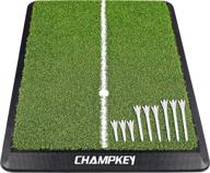 champkey golf hitting mat with alignment guides - premium rubber 🏌️ base golf practice mat including 1 rubber tee and 9 plastic tees логотип