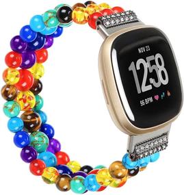 img 4 attached to 🧘 Enhance Your Mind-Body Connection: Chakra Healing Bracelet with Crystals, Yoga Stones, and Beaded Band for Fitbit Versa 3/Sense Wristbands