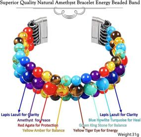 img 2 attached to 🧘 Enhance Your Mind-Body Connection: Chakra Healing Bracelet with Crystals, Yoga Stones, and Beaded Band for Fitbit Versa 3/Sense Wristbands