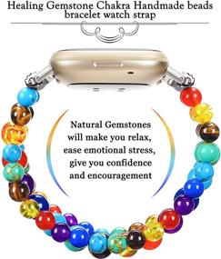 img 3 attached to 🧘 Enhance Your Mind-Body Connection: Chakra Healing Bracelet with Crystals, Yoga Stones, and Beaded Band for Fitbit Versa 3/Sense Wristbands