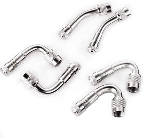 img 1 attached to Universal Silver Metal Valve Stem Extenders - 6 Pack for Motorcycle, Car, Truck, Bike, Scooter, RV