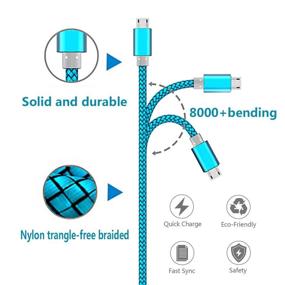 img 3 attached to 2-пакета 3.5 футового микро-USB кабеля для Samsung S7/S6, Note 5/4, Galaxy J7 J3 - Зарядный кабель для Android с быстрой зарядкой для планшетов Tab 3 4 S2 A 10.1 9.7 8.0 7.0 S 10.5 E 9.6 Pro Kids Lite Nook, Kindle Fire HD HDX.